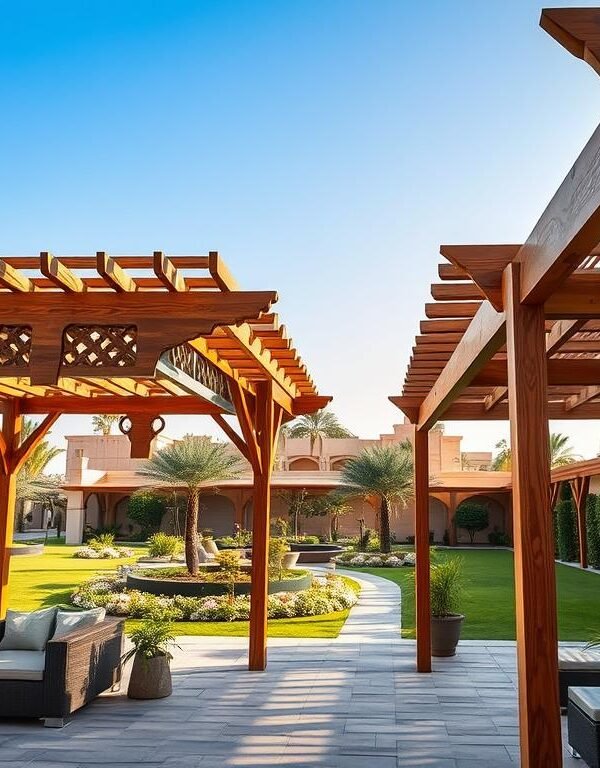 مظلات خشبية - حدائق